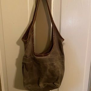 Rough and Tumble waxed canvas hobo bag